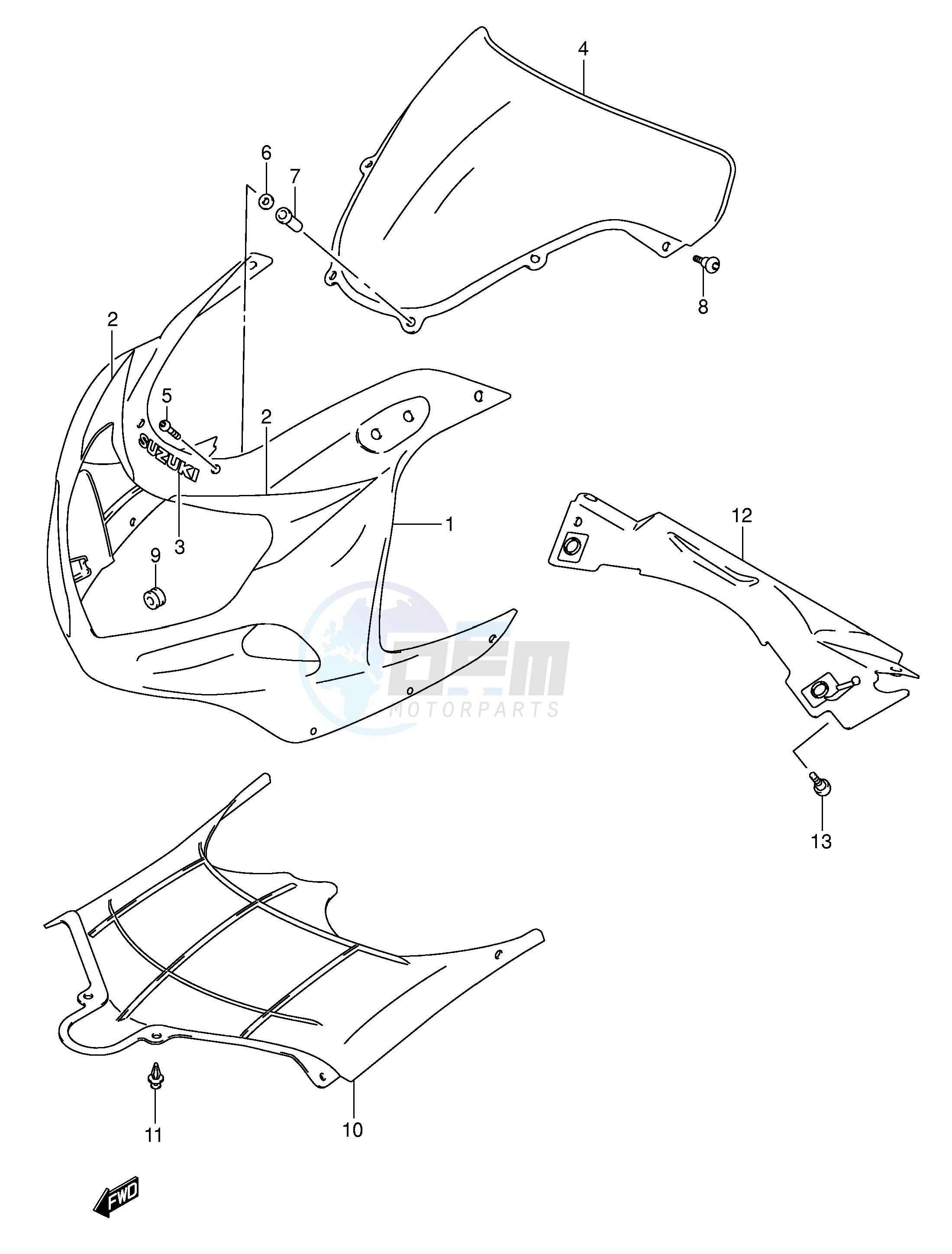 COWLING BODY (GSX-R600K3) blueprint