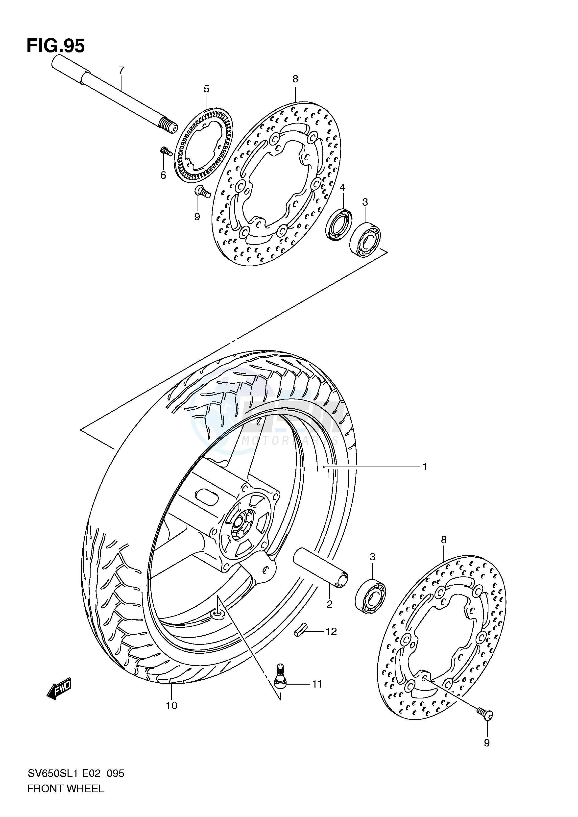 FRONT WHEEL (SV650SAL1 E24) image