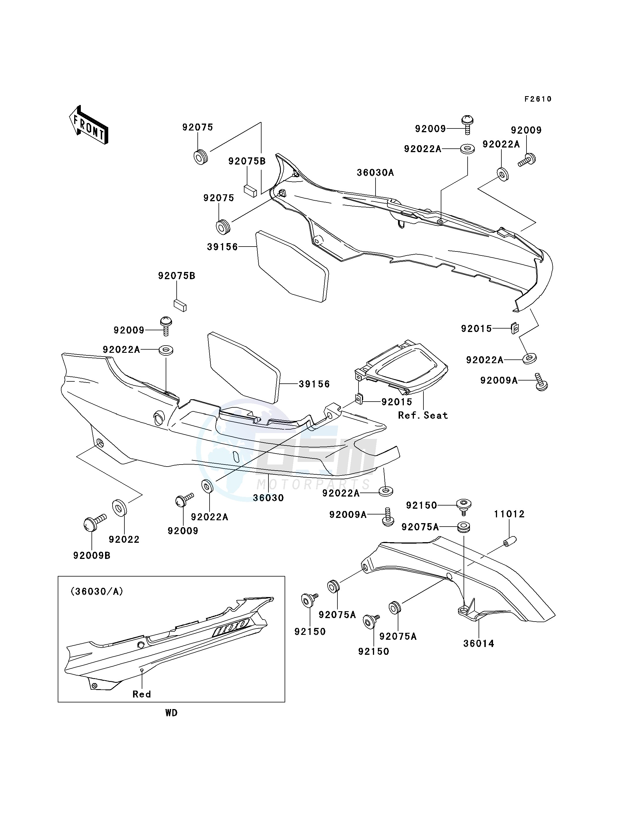 SIDE COVERS_CHAIN COVER-- ZX1100-E1- - blueprint