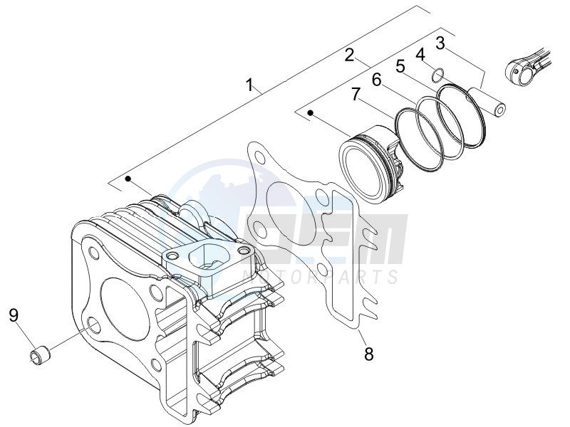 Cylinder-piston-wrist pin unit image