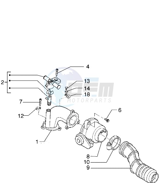 Induction pipe-Throttle body-Injector image