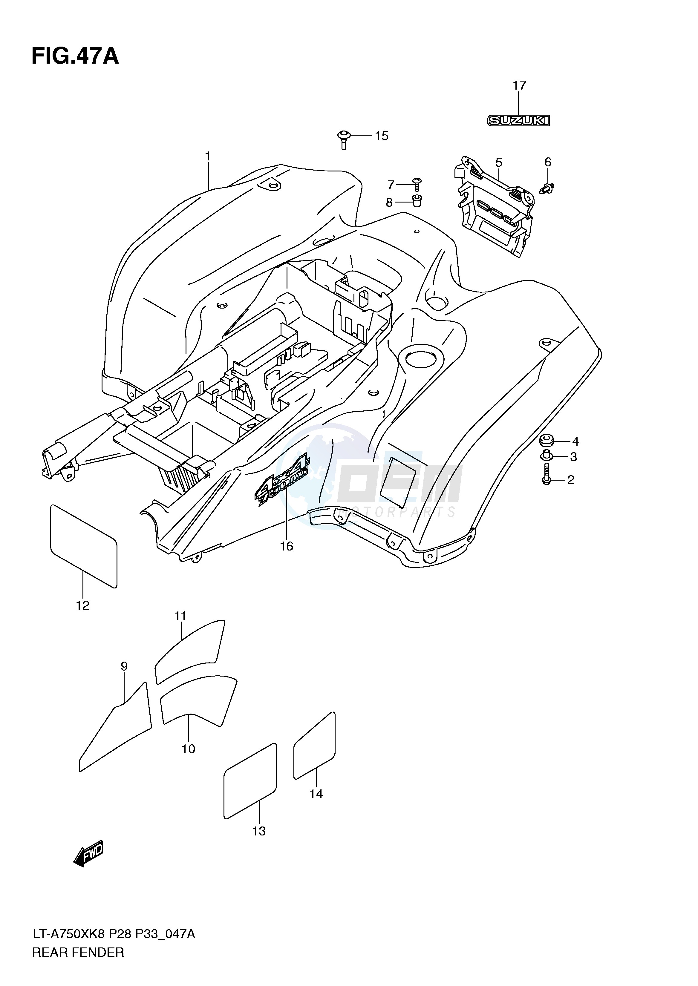 REAR FENDER (MODEL L0) blueprint