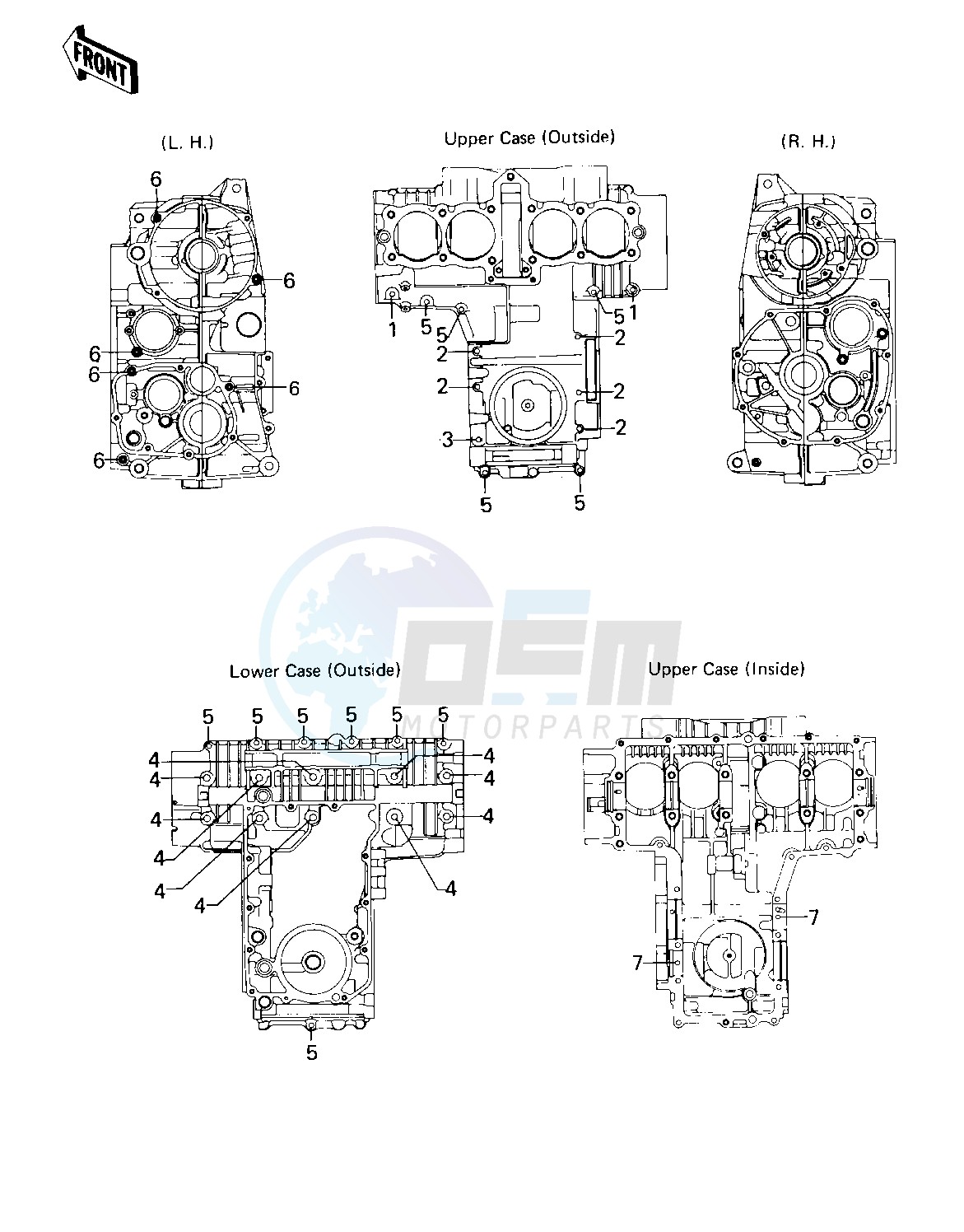 CRANKCASE BOLT & STUD PATTERN -- 80-81 A1_A2- - image