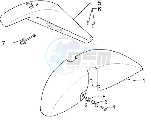 Front and rear mudguard image