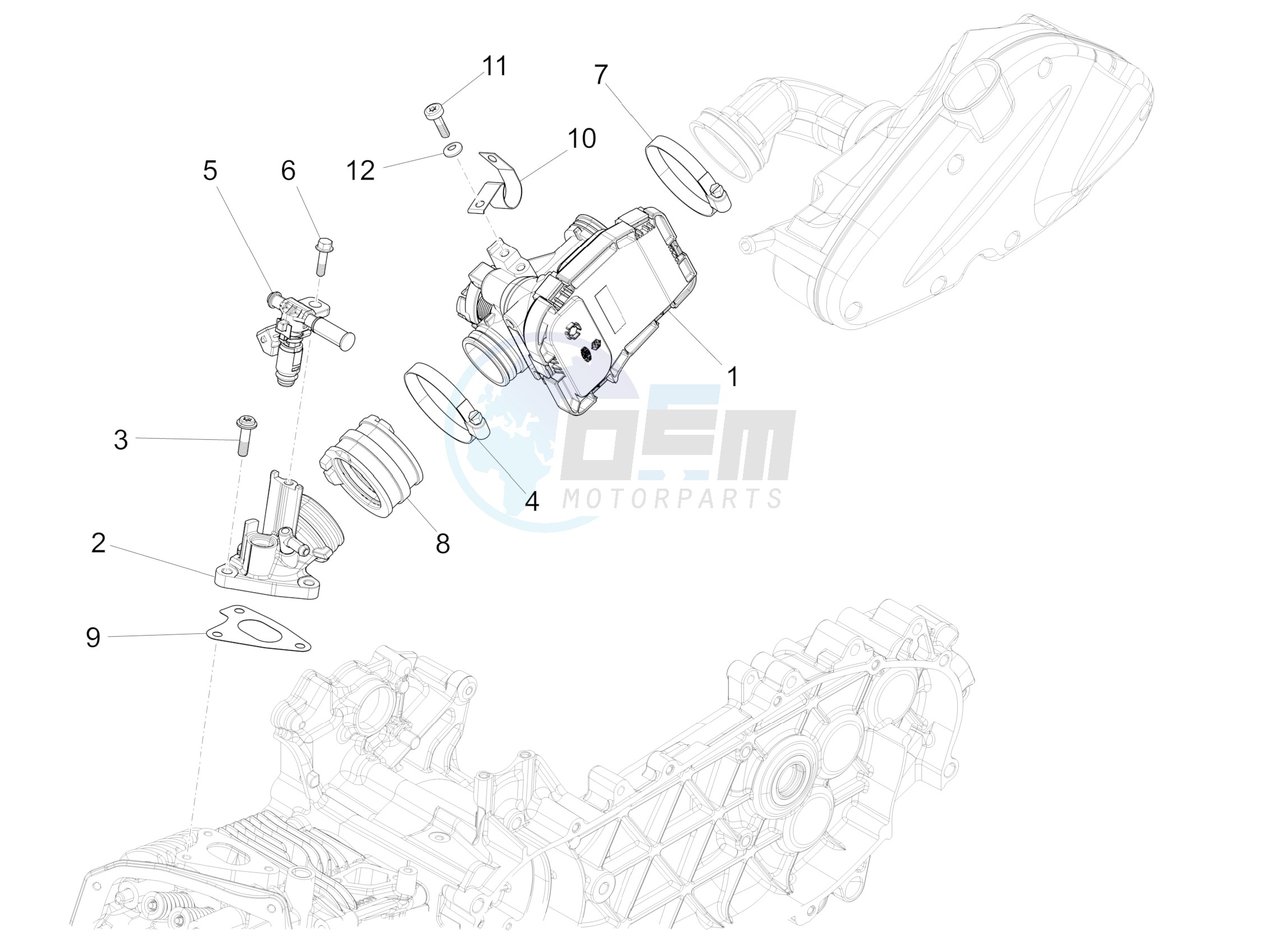 Throttle body - Injector - Induction joint blueprint