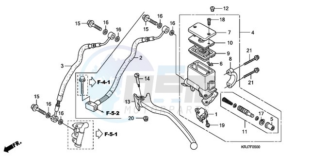 RR. BRAKE MASTER CYLINDER blueprint