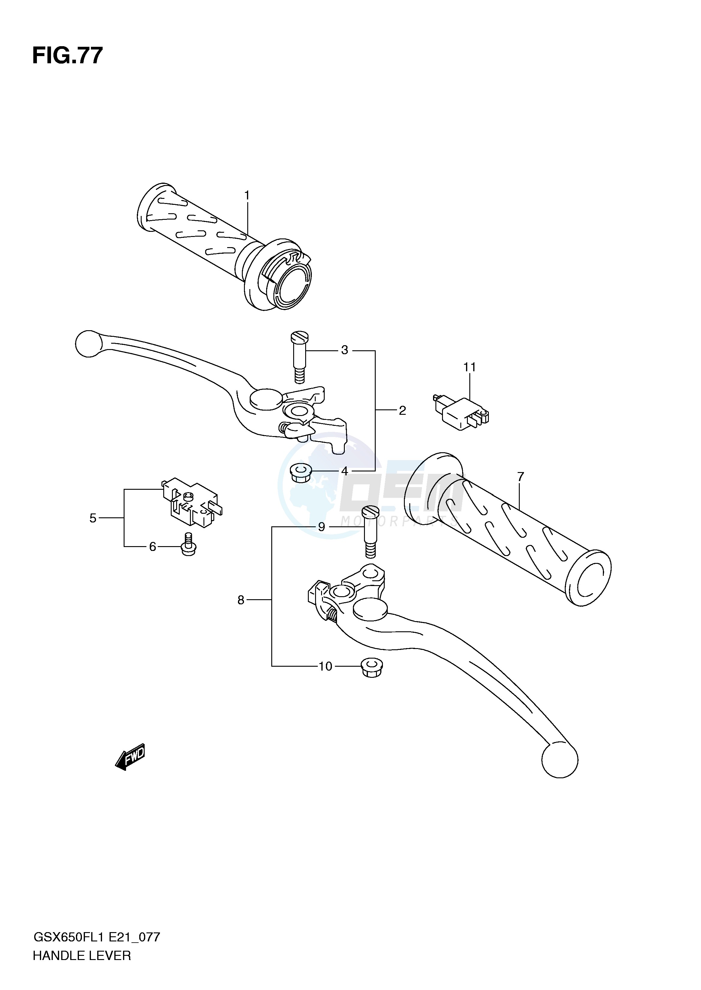 HANDLE LEVER (GSX650FL1 E21) image