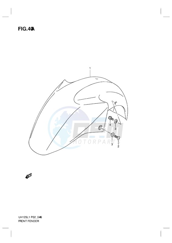 FRONT FENDER (MODEL EXECUTIVE P19 AND RACING P19) blueprint