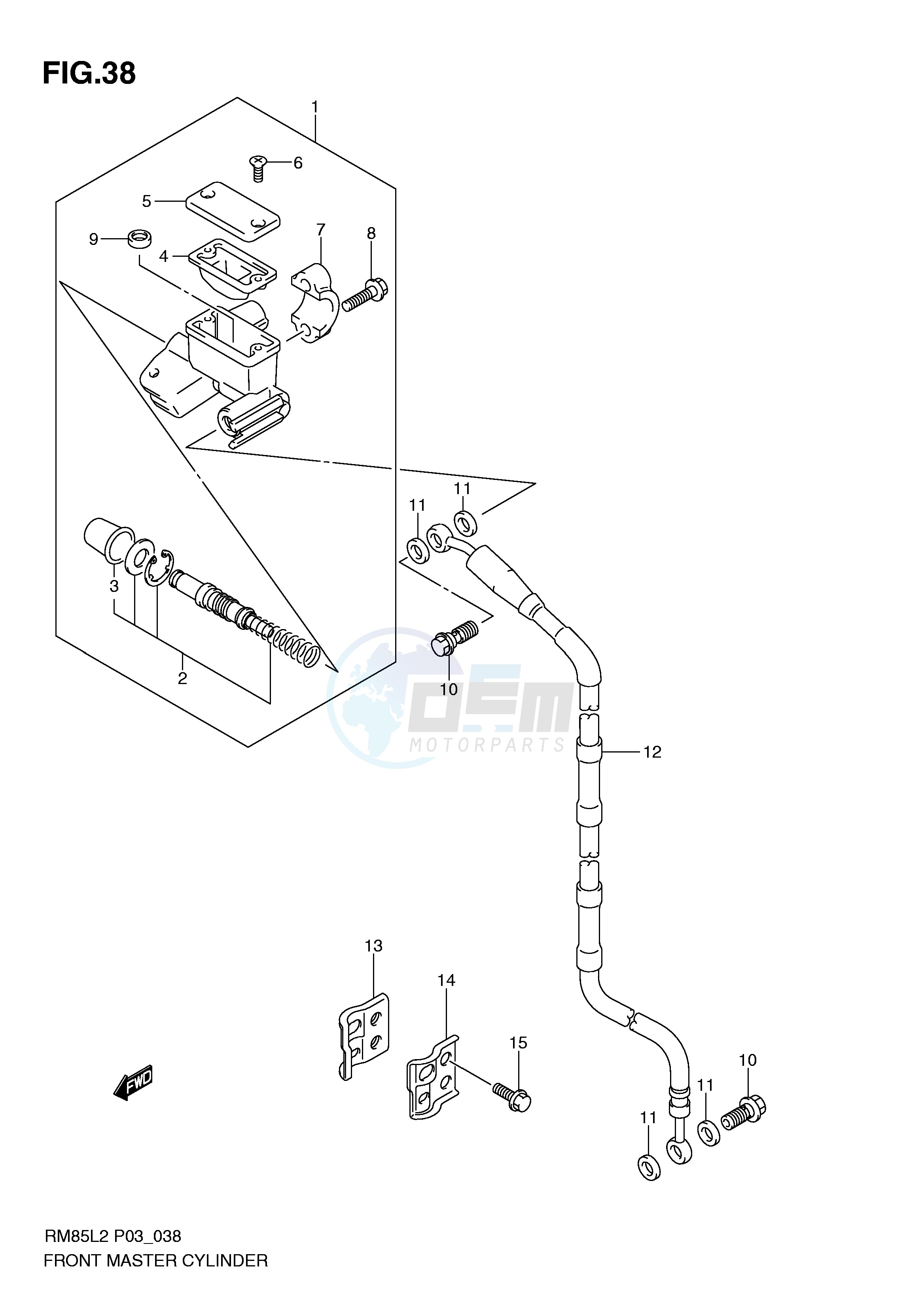 FRONT MASTER CYLINDER (RM85LL2 P03) image