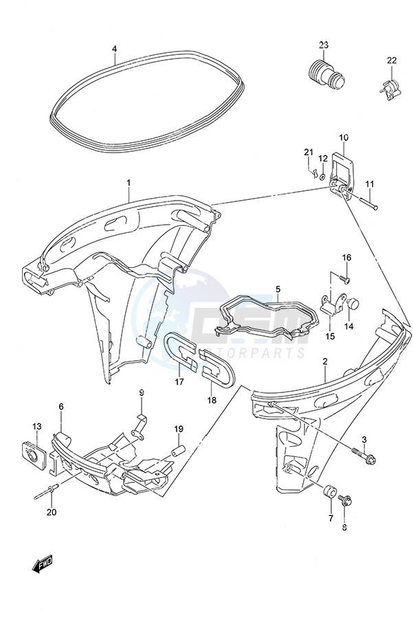 Side Cover Tiller Handle w/Power Tilt blueprint