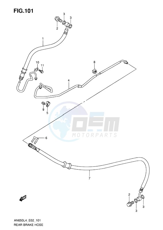 REAR BRAKE HOSE image