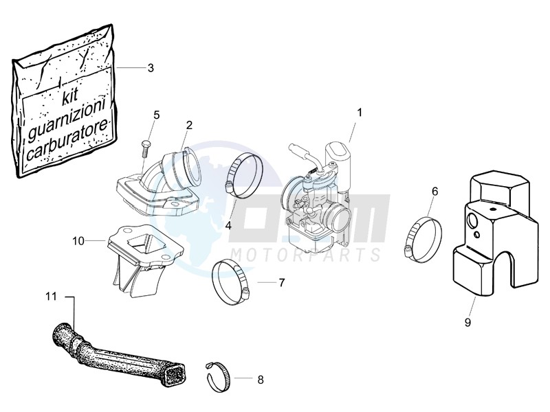 Carburettor assembly - Union pipe image