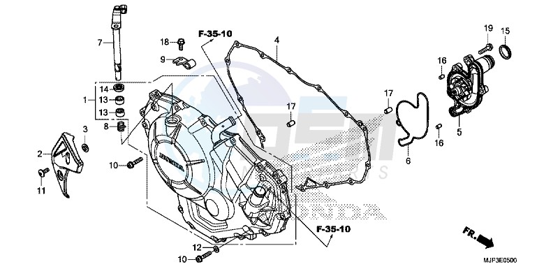 RIGHT CRANKCASE COVER (CRF1000/CRF1000A) blueprint
