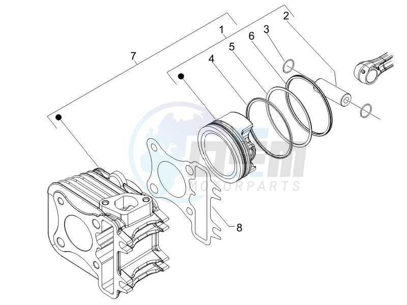 Cylinder-piston-wrist pin unit image