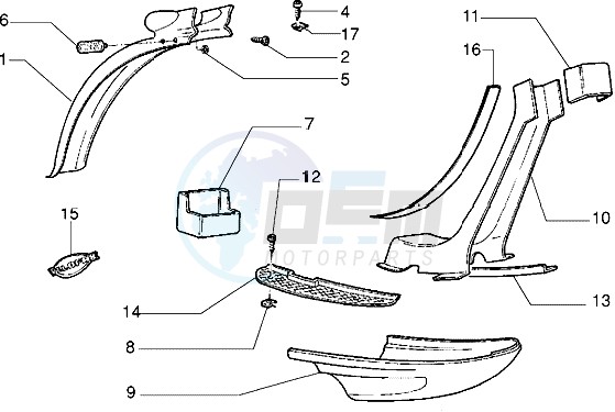 Protection covers - Rear mudguard blueprint