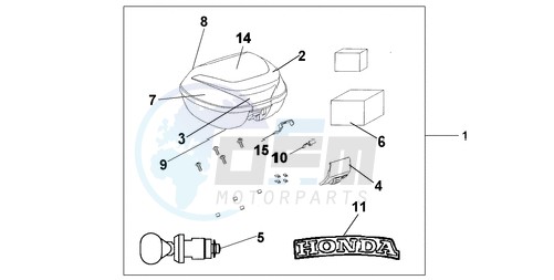 TOP BOX 35 L PEARL AMBER YELLOW blueprint