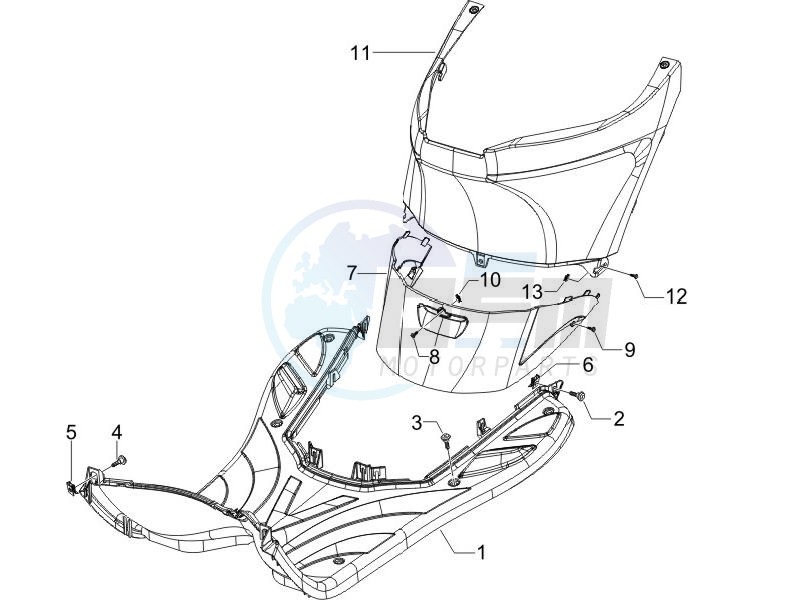 Central cover - Footrests image