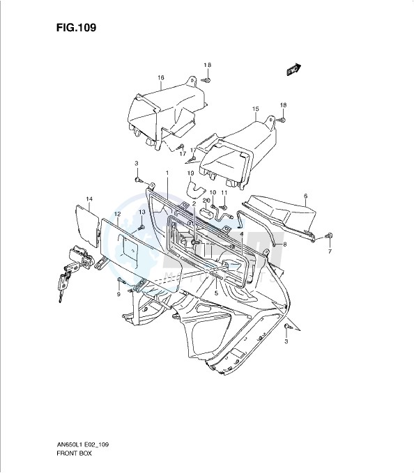 FRONT BOX (AN650AL1 E19) image