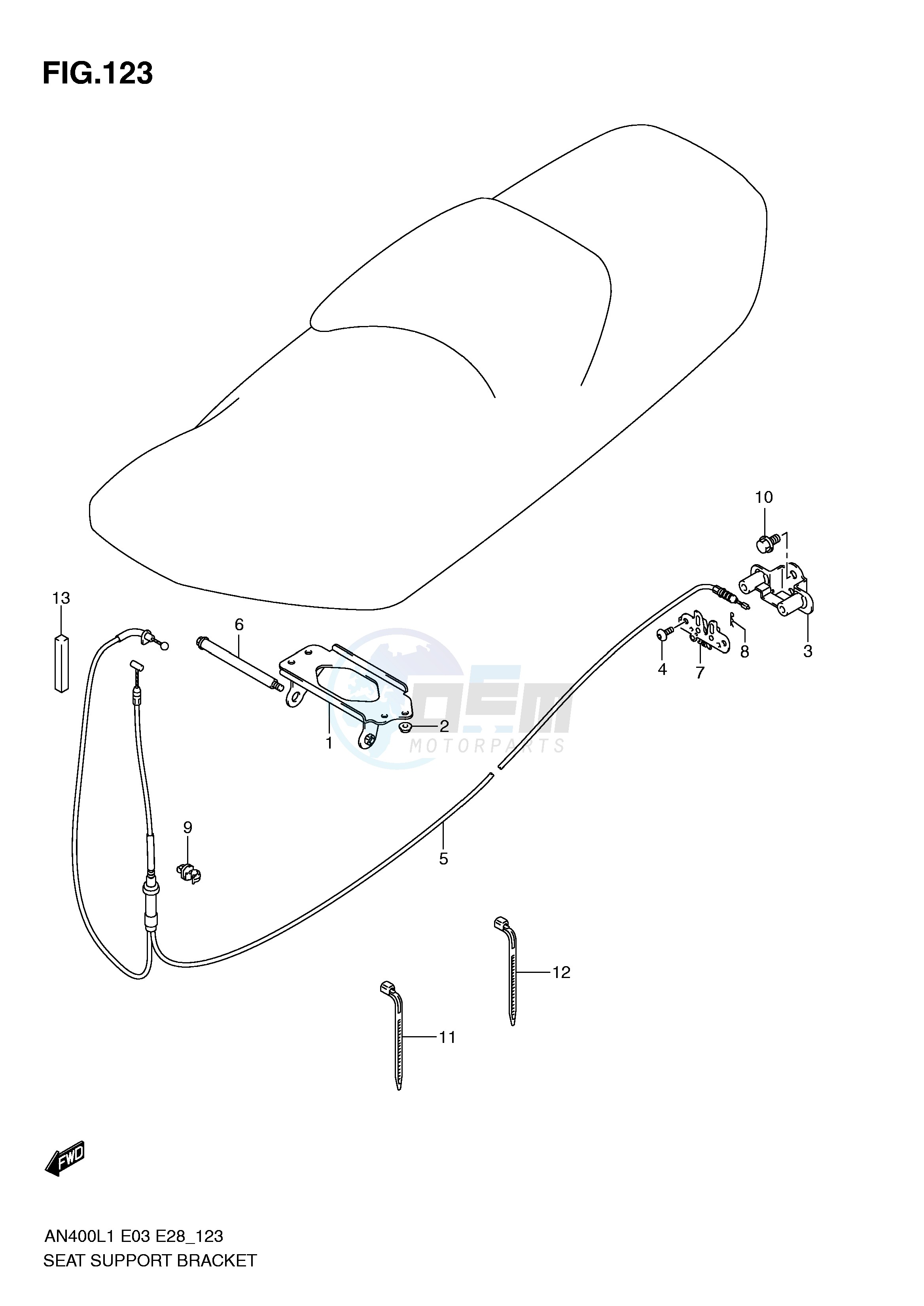 SEAT SUPPORT BRACKET blueprint