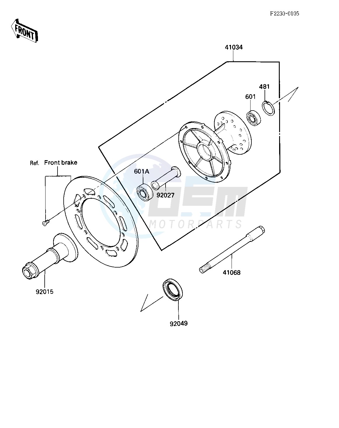 FRONT HUB -- 84 A2- - image