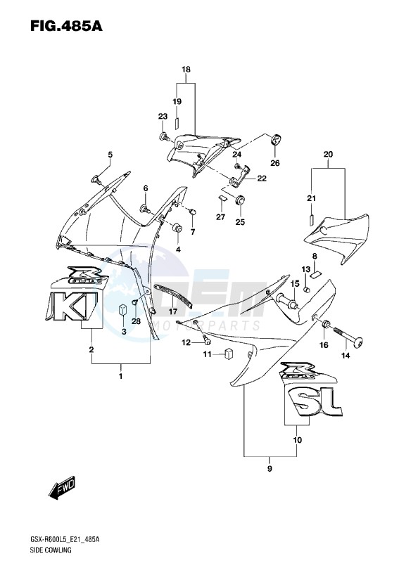 SIDE COWLING L5 ( YSF ) blueprint