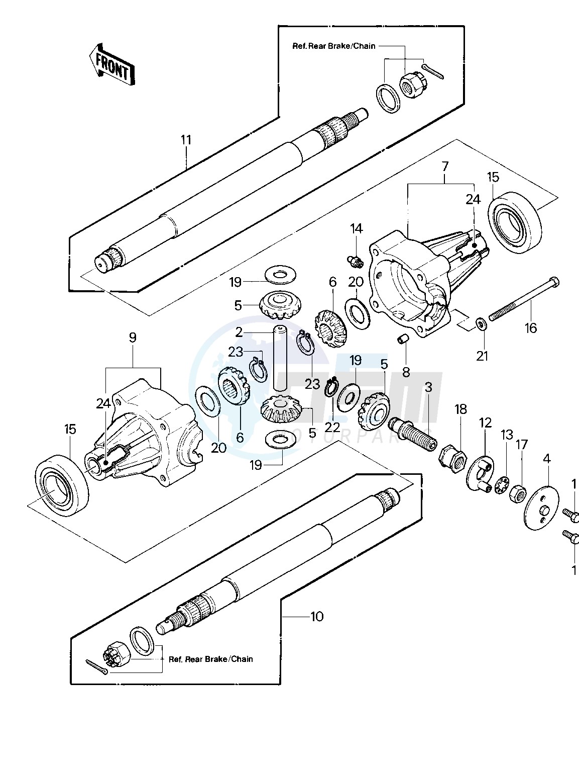 REAR AXLE -- 81-82 KLT200-A1_A2_A3- - image