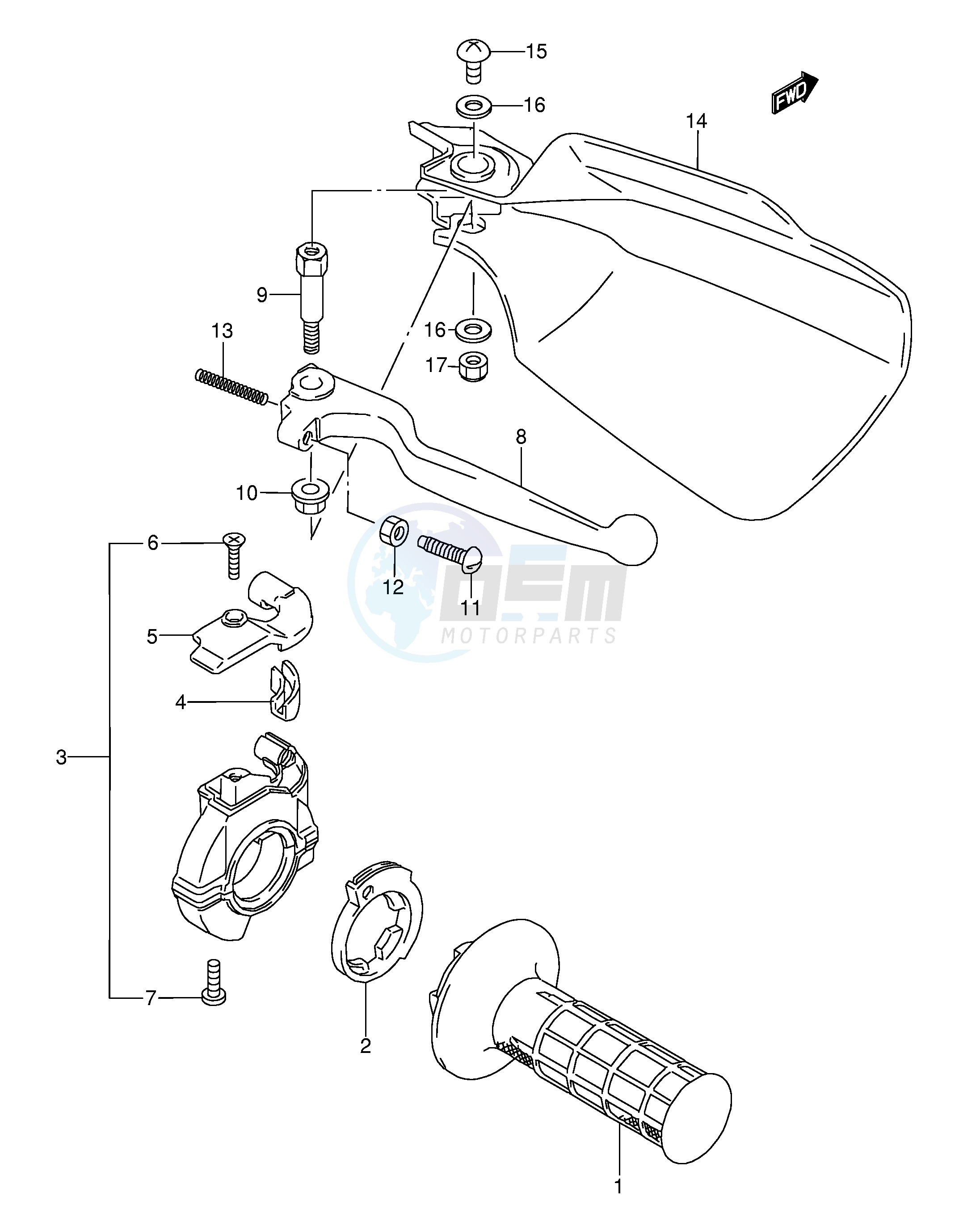 RIGHT KNUCKLE COVER (MODEL K L M) blueprint