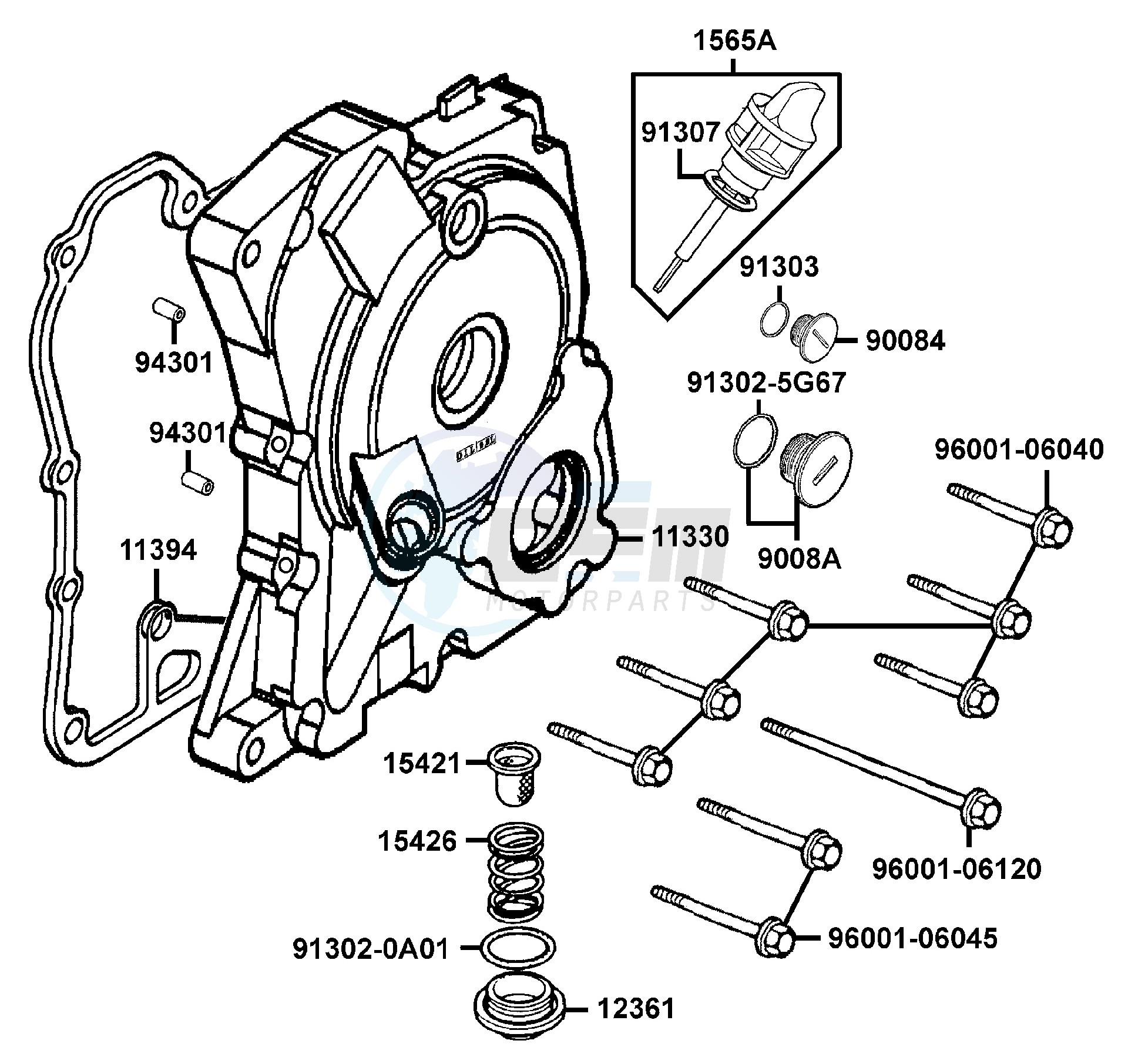 Right Crankcase Cover - Water  Pump blueprint