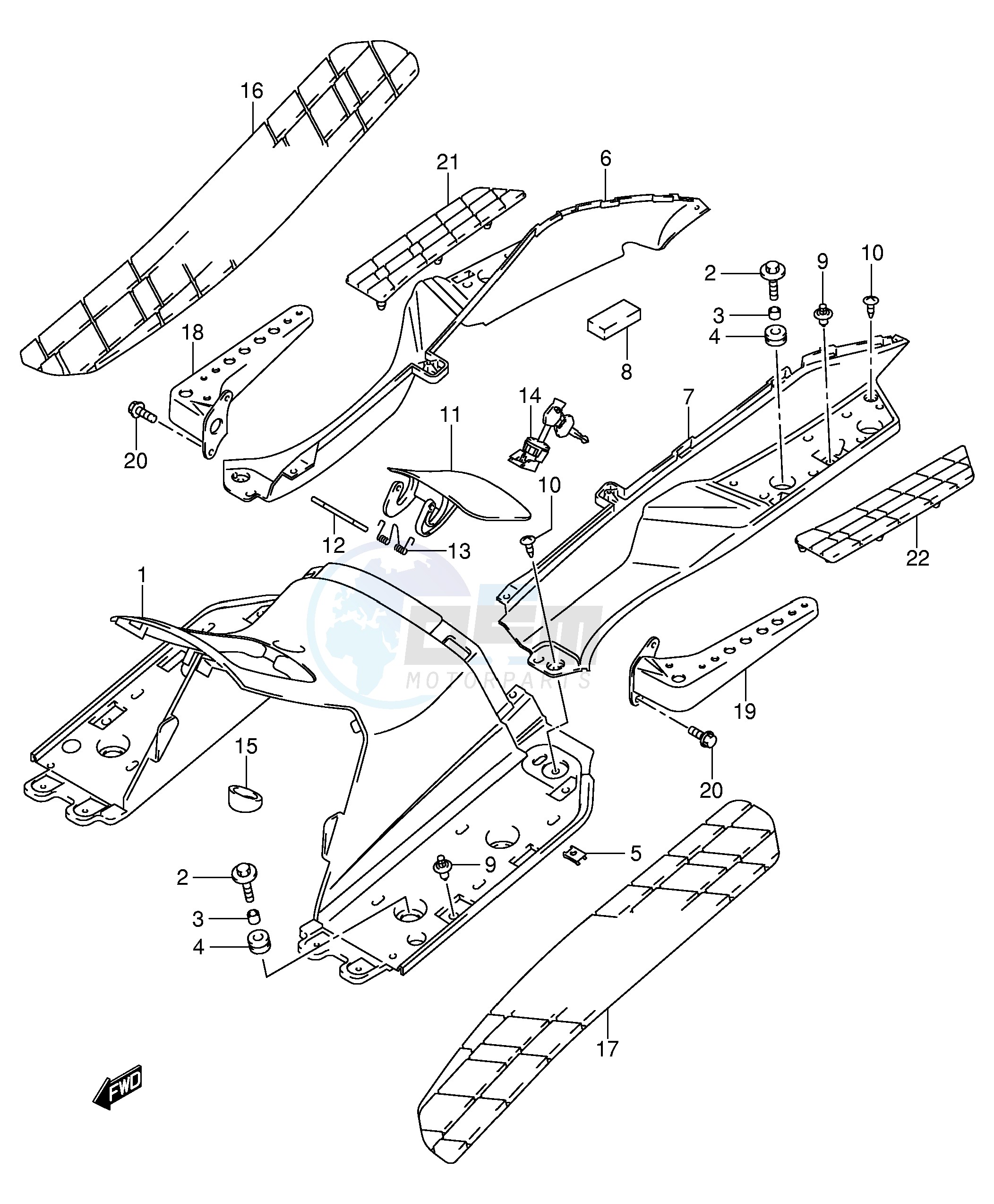 REAR LEG SHIELD (MODEL K1 K2) blueprint