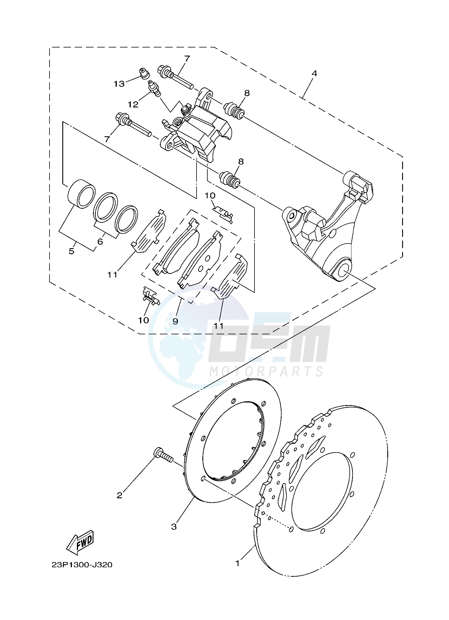 REAR BRAKE CALIPER blueprint