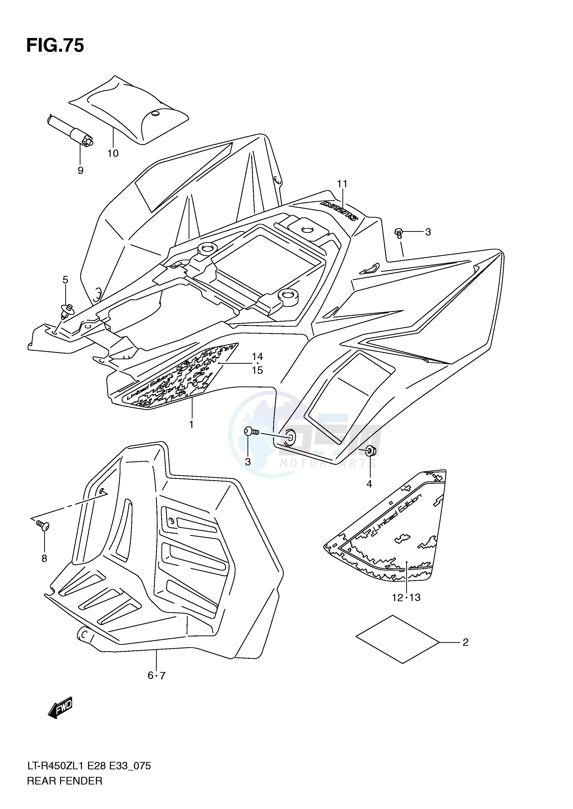 REAR FENDER (LT-R450ZL1 E33) blueprint