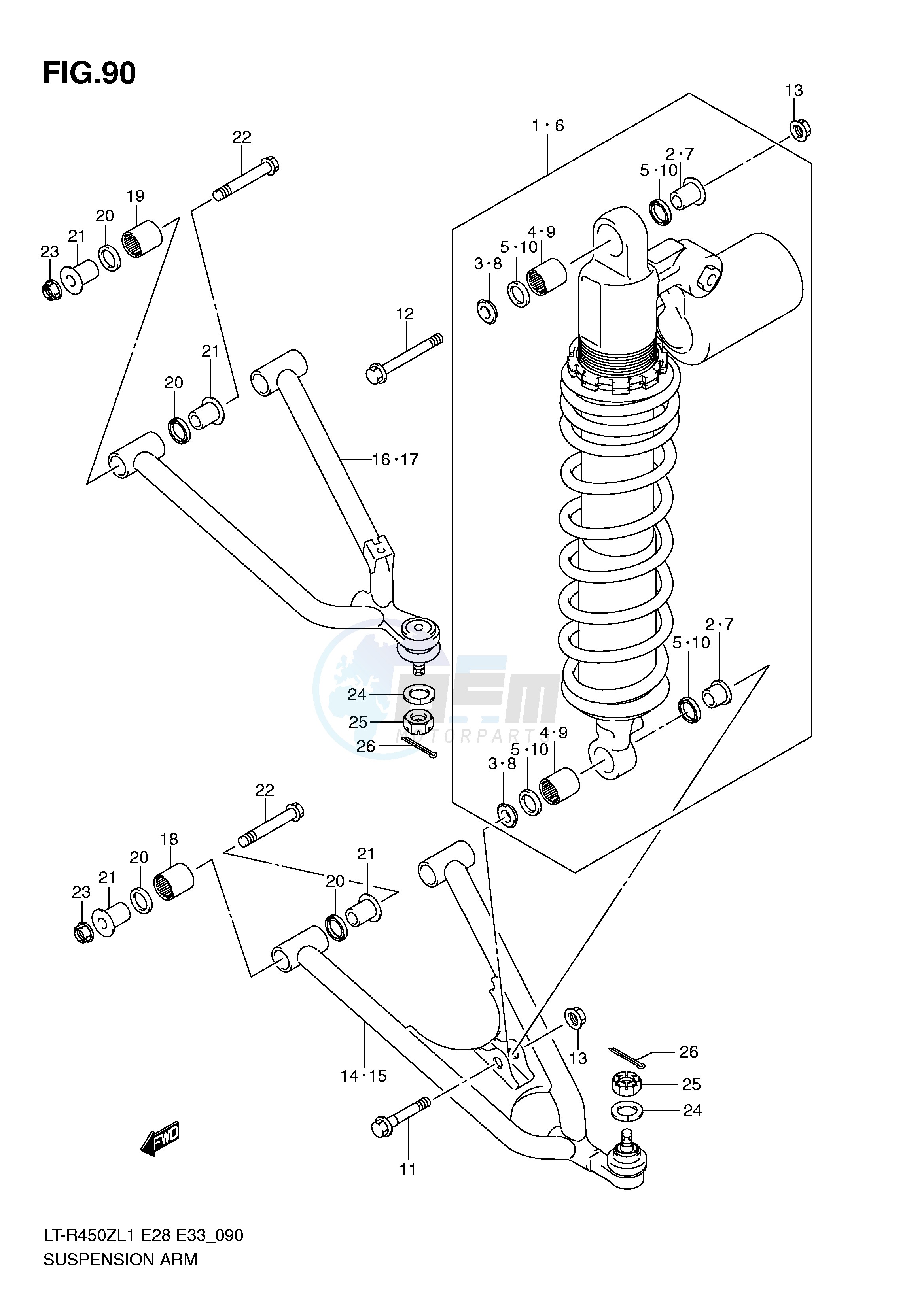 SUSPENSION ARM (LT-R450L1 E28) blueprint