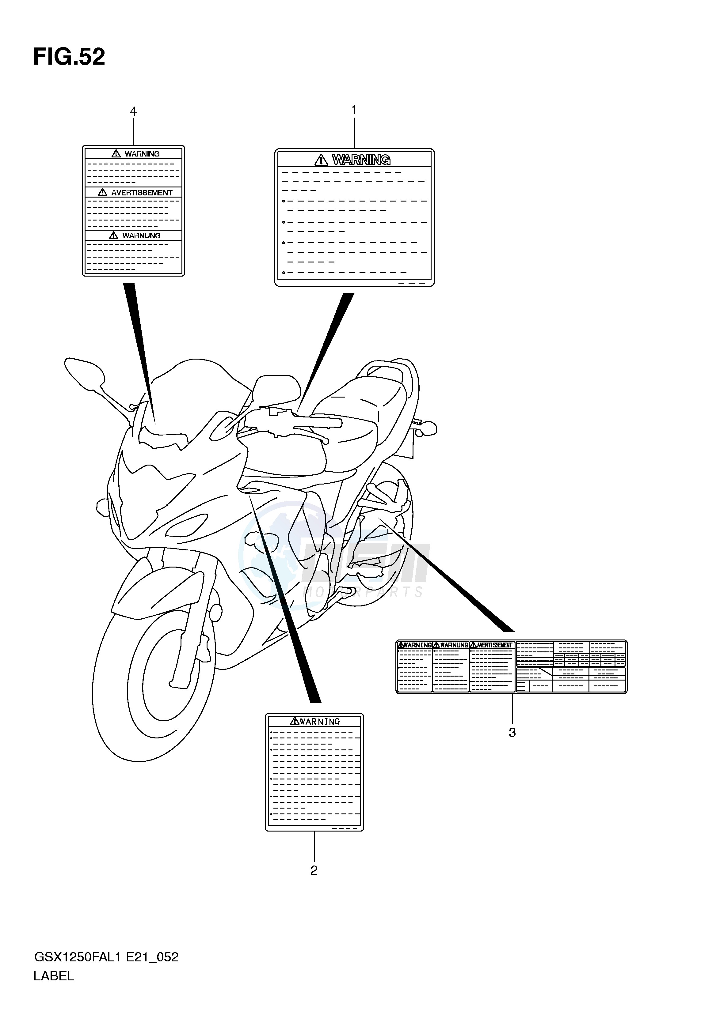 LABEL (GSX1250FAL1 E21) image