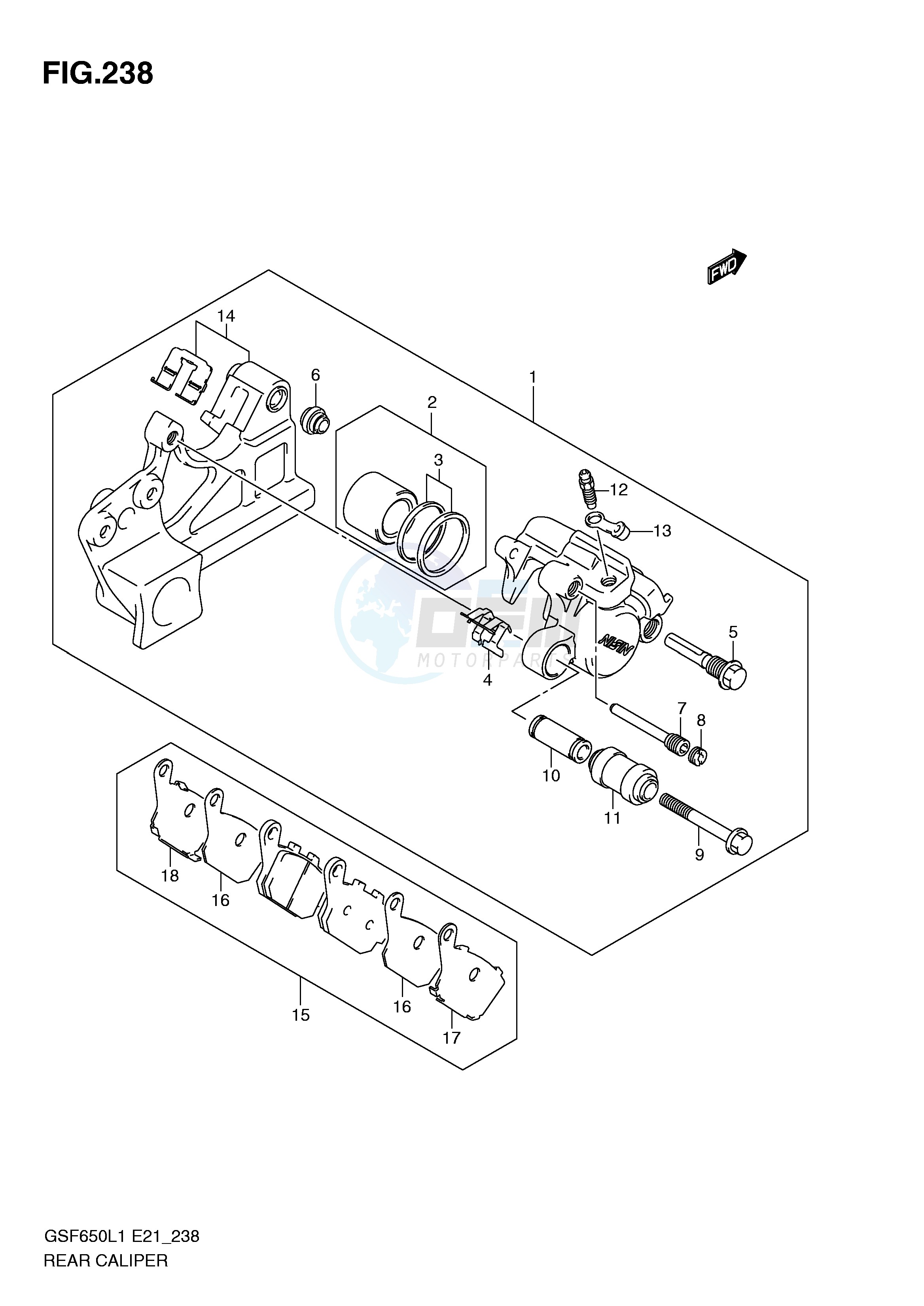 REAR CALIPER (GSF650SUAL1 E21) image