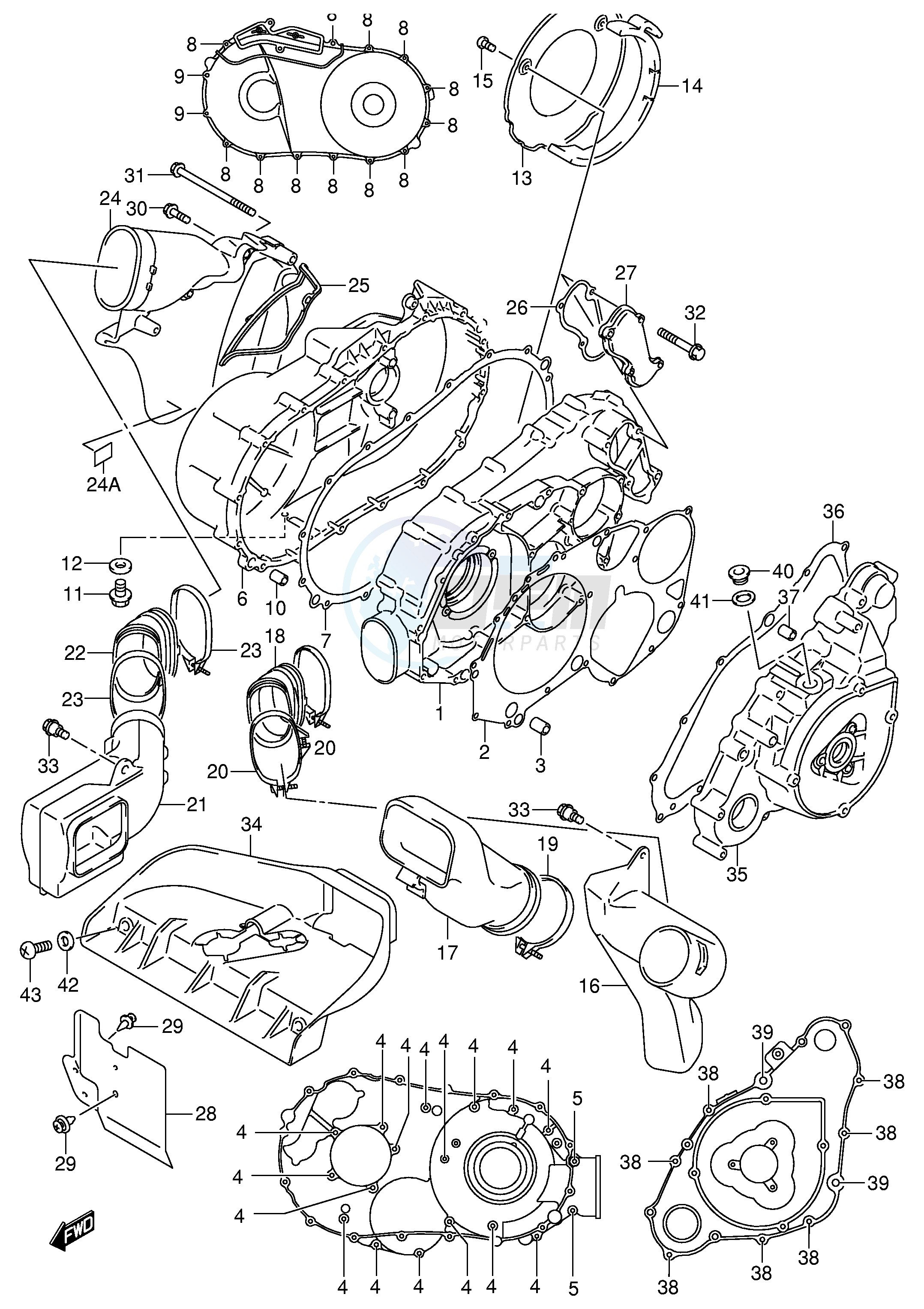 CRANKCASE COVER (MODEL K1) image