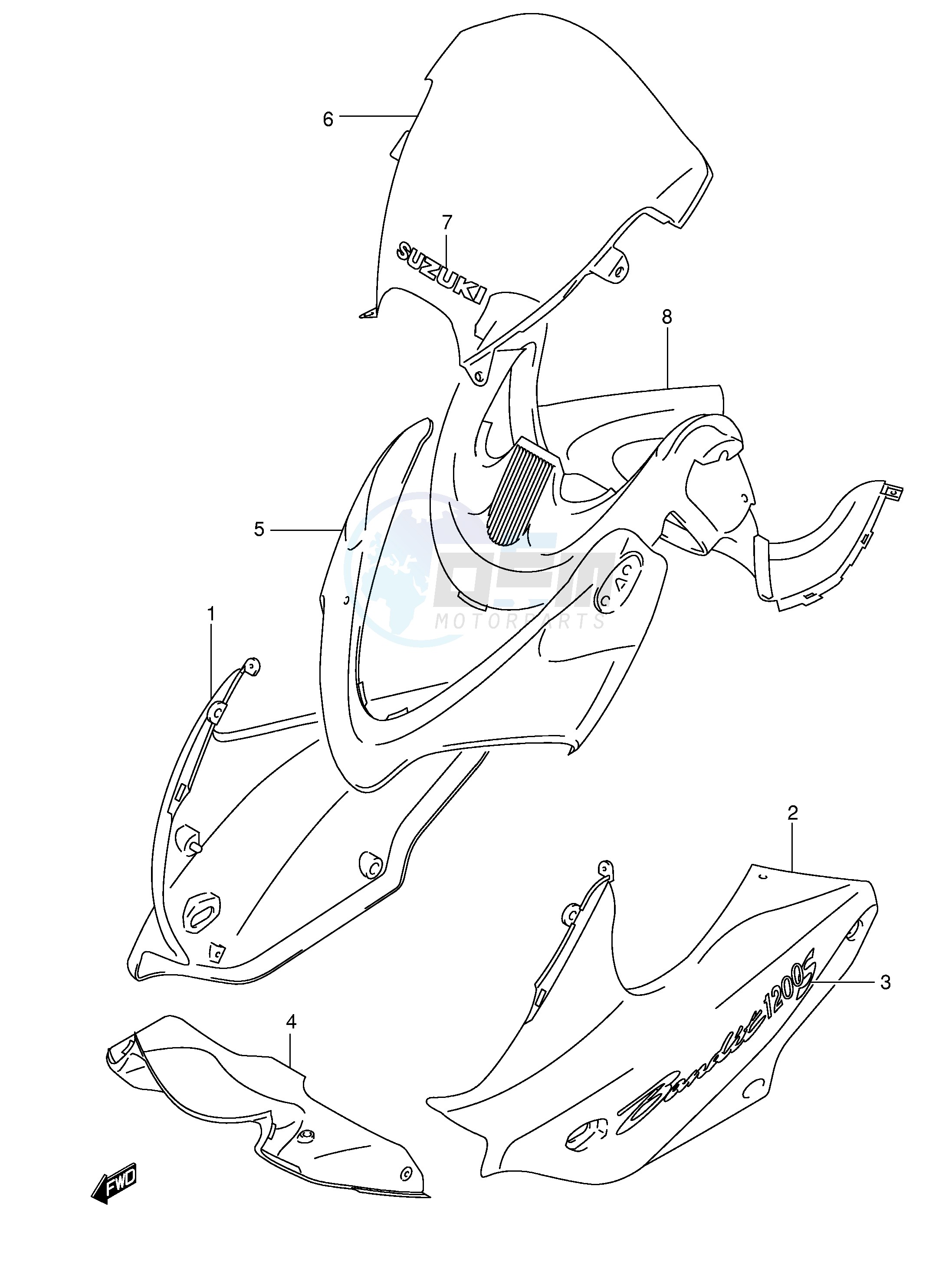 COWLING BODY (GSF1200SK3) image