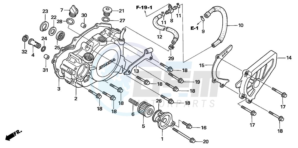 L. CRANKCASE COVER (TRX450R6,7,8/ER6,7,8) image