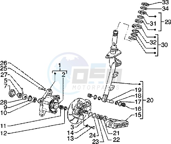 Steering column-disc brake blueprint
