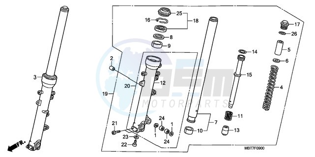 FRONT FORK (XL1000V) image