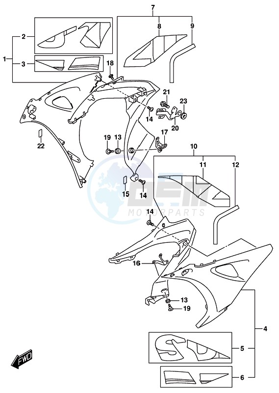 SIDE COWLING (GSX-R1000RZL8 E21) blueprint
