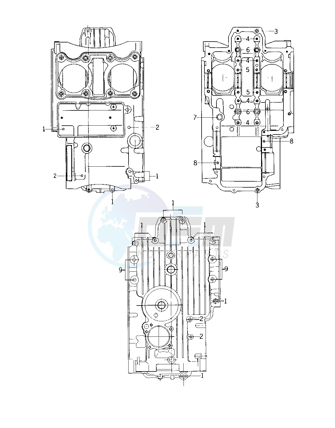 CRANKCASE BOLT & STUD PATTERN image