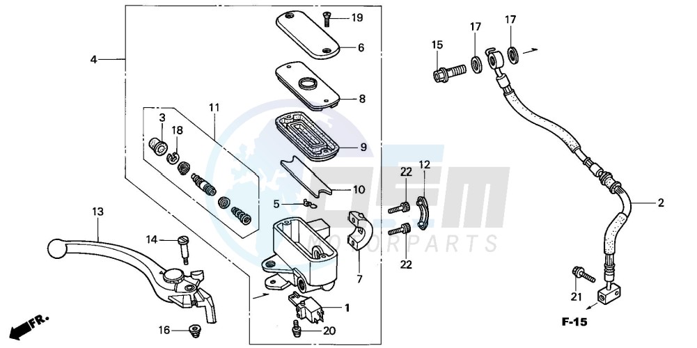 FR. BRAKE MASTER CYLINDER image