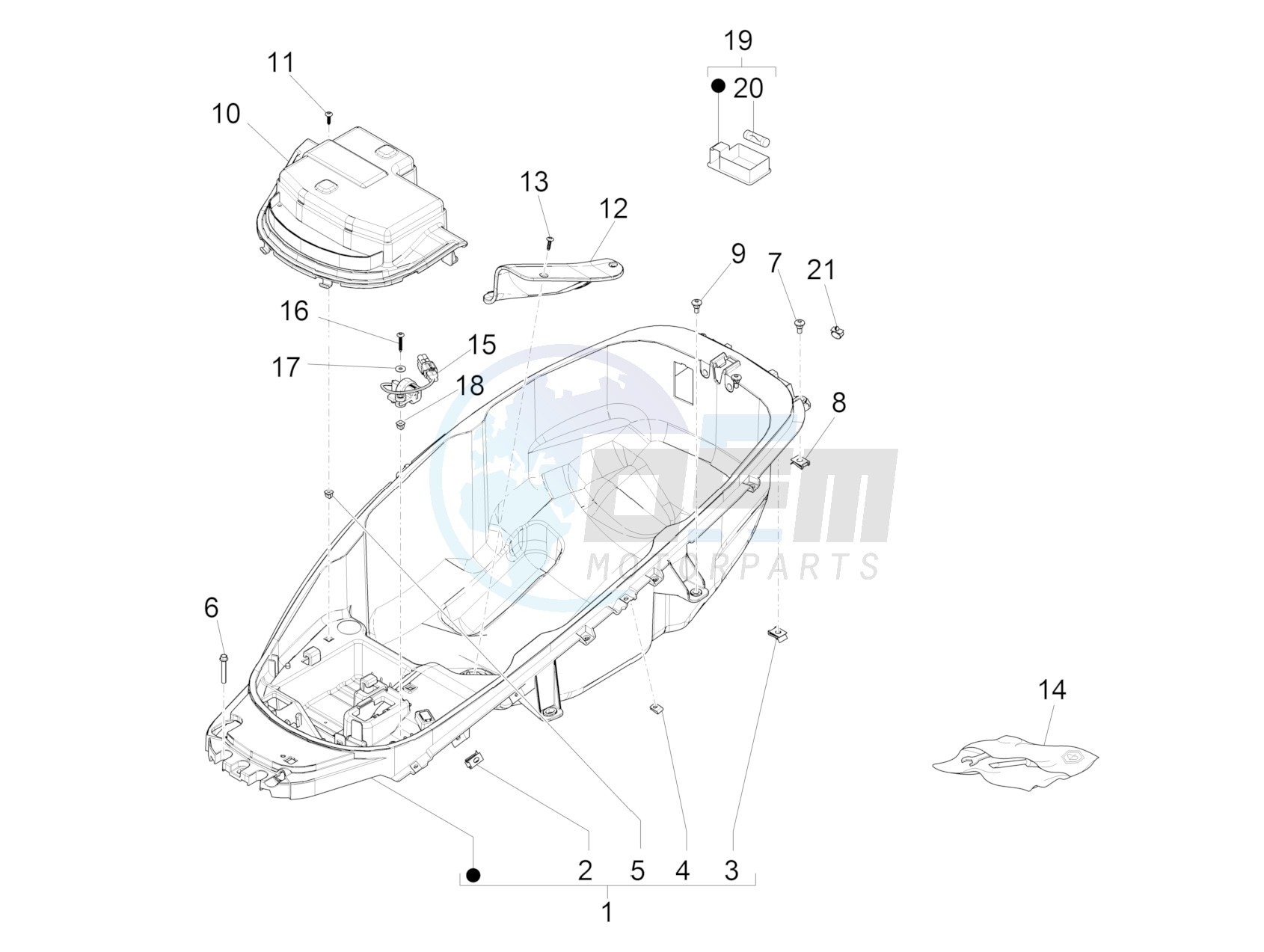 Helmet housing - Undersaddle blueprint