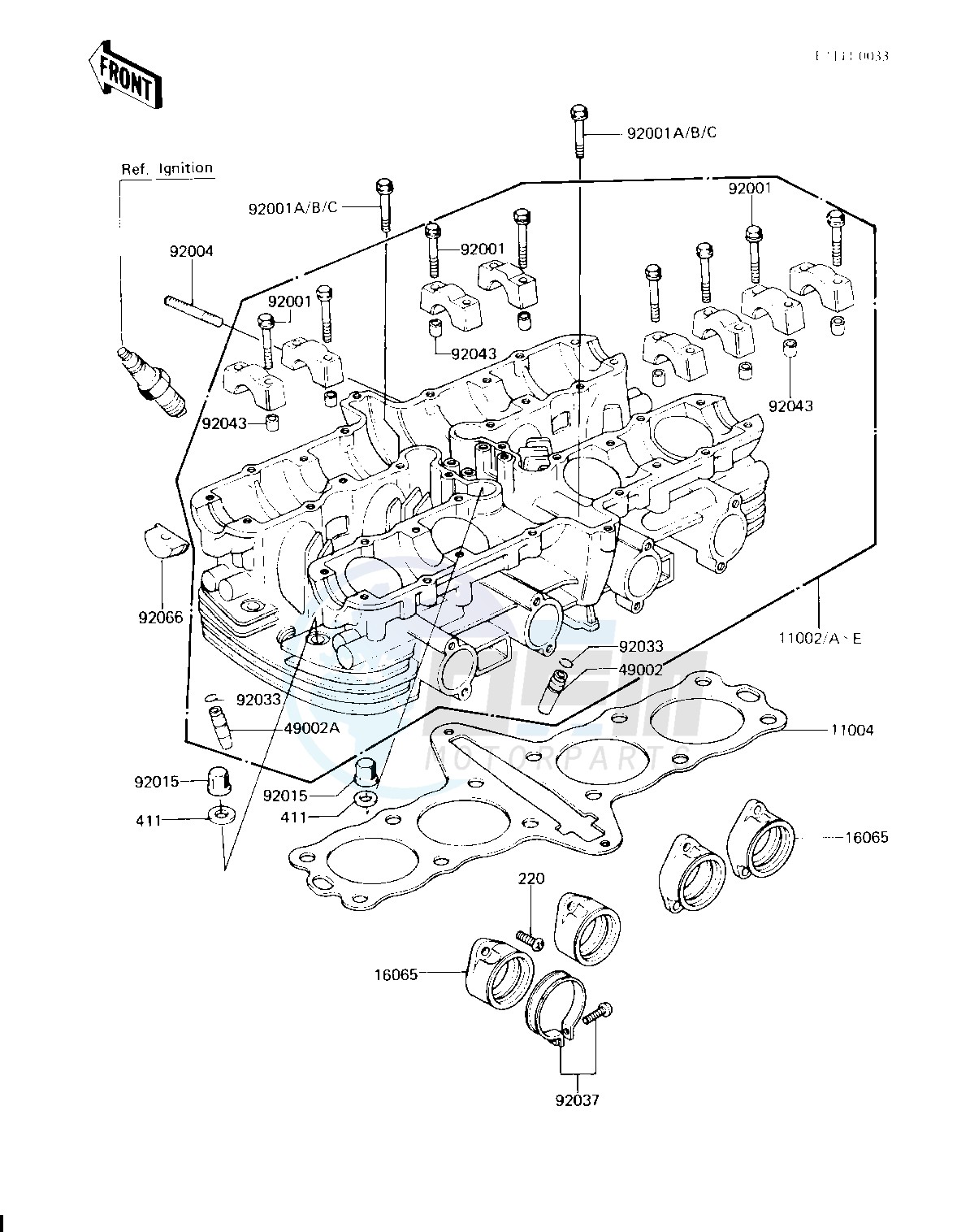 CYLINDER HEAD -- KZ750-H2_H3- - image