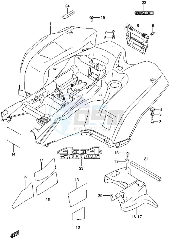REAR FENDER (LT-A500XL4 P17) blueprint