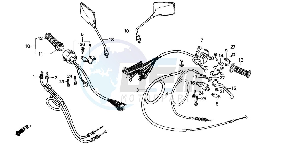 HANDLE LEVER/SWITCH/CABLE (CB125TDJ/TP) image