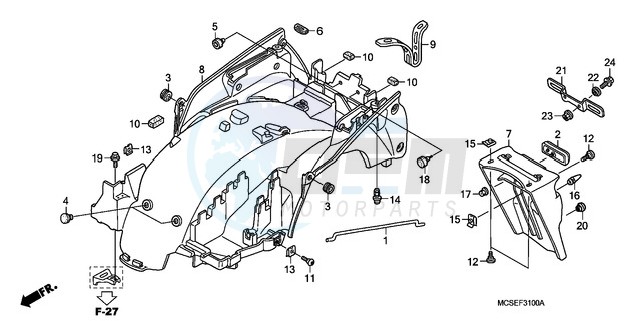 REAR FENDER blueprint