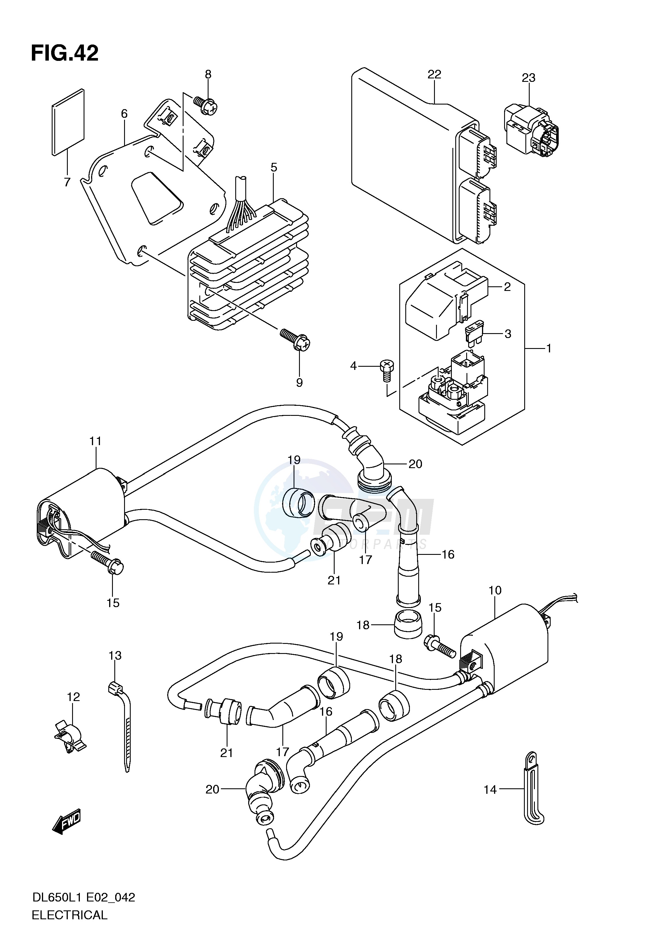 ELECTRICAL (DL650AUEL1 E19) blueprint
