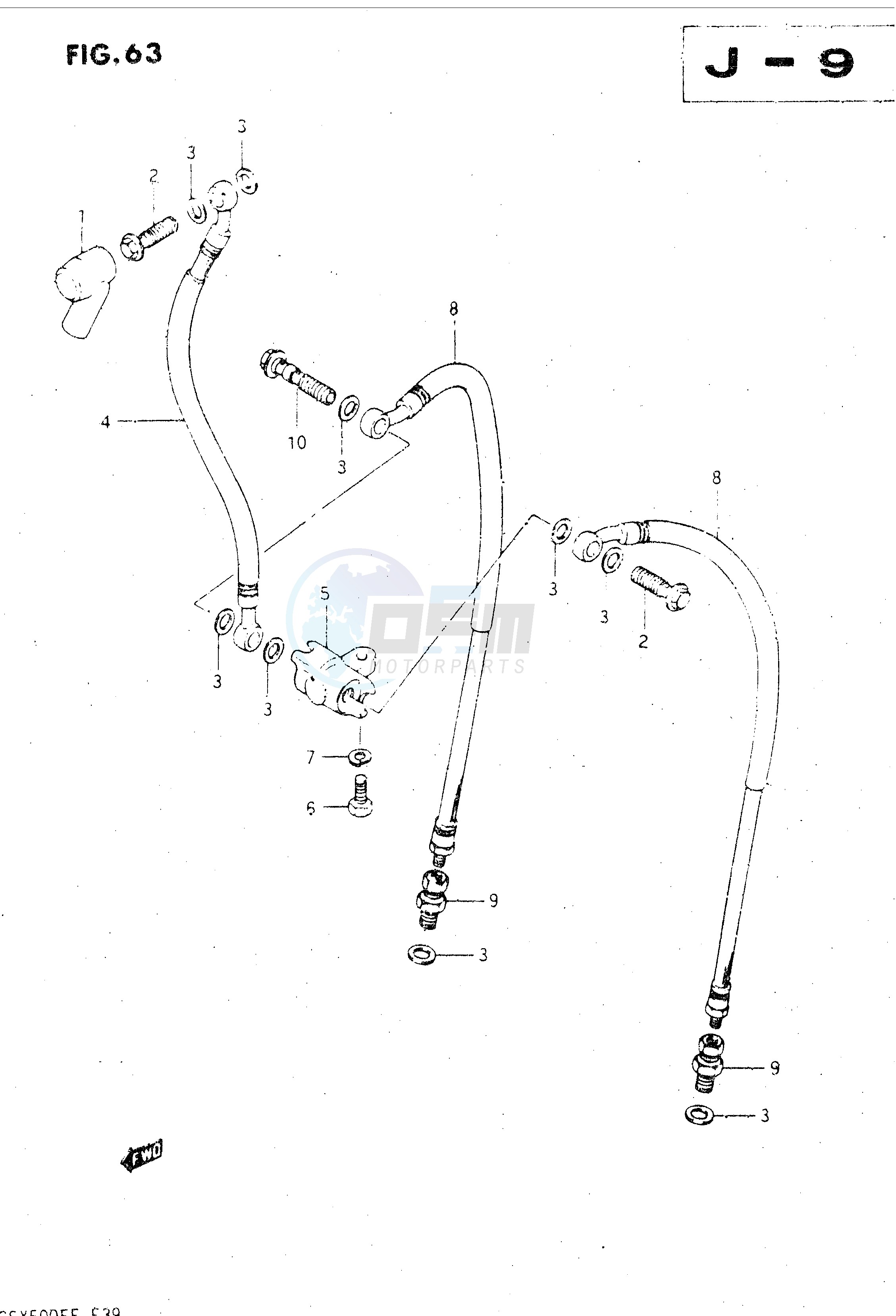 FRONT BRAKE HOSE (MODEL F) blueprint