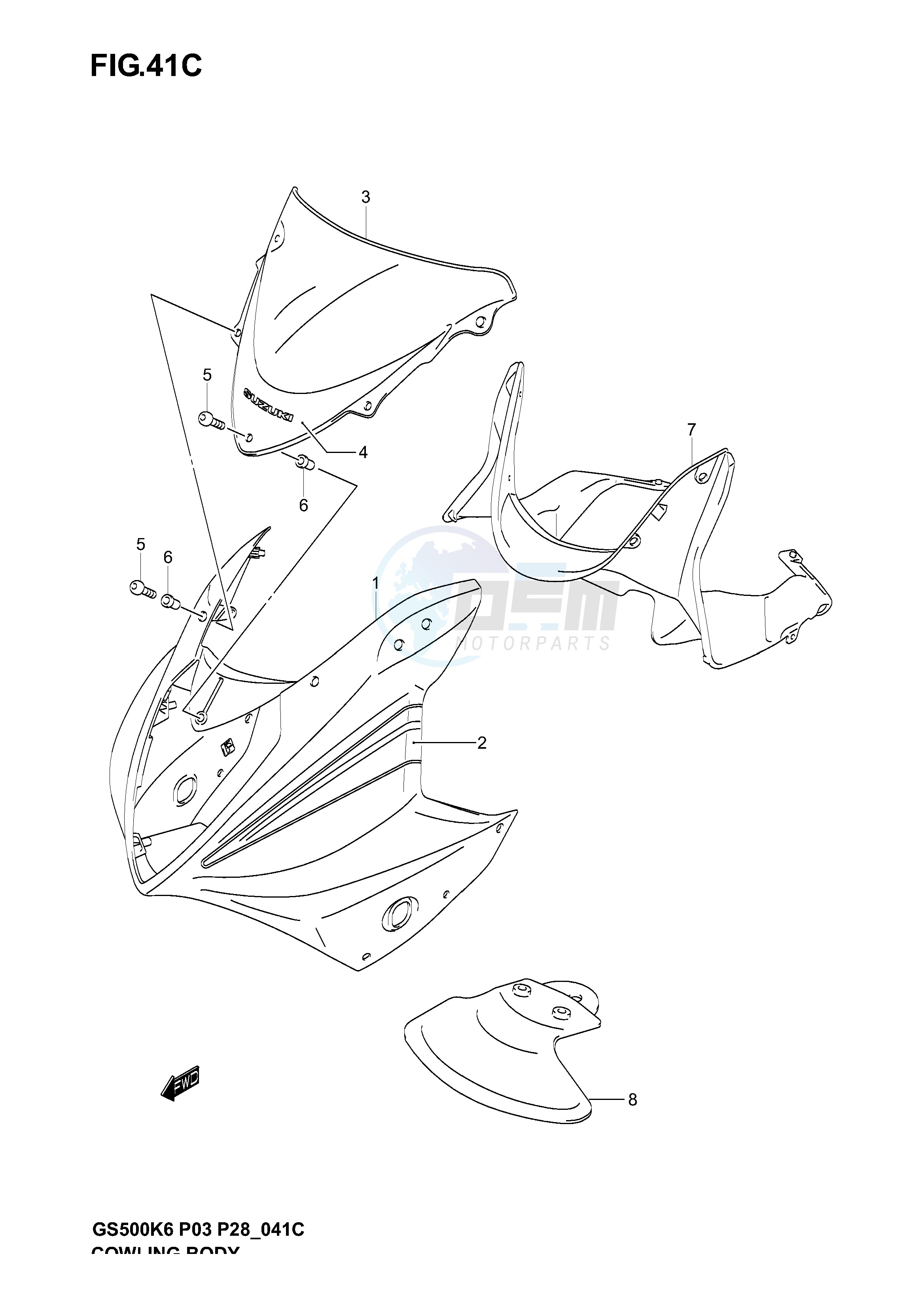 COWLING BODY (GS500FK6) image